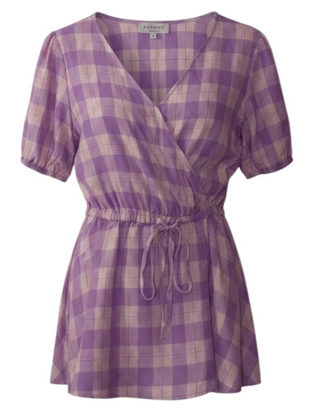 Hayden NWT Purple Plaid Peplum Blouse Size Small Cottagecore Top